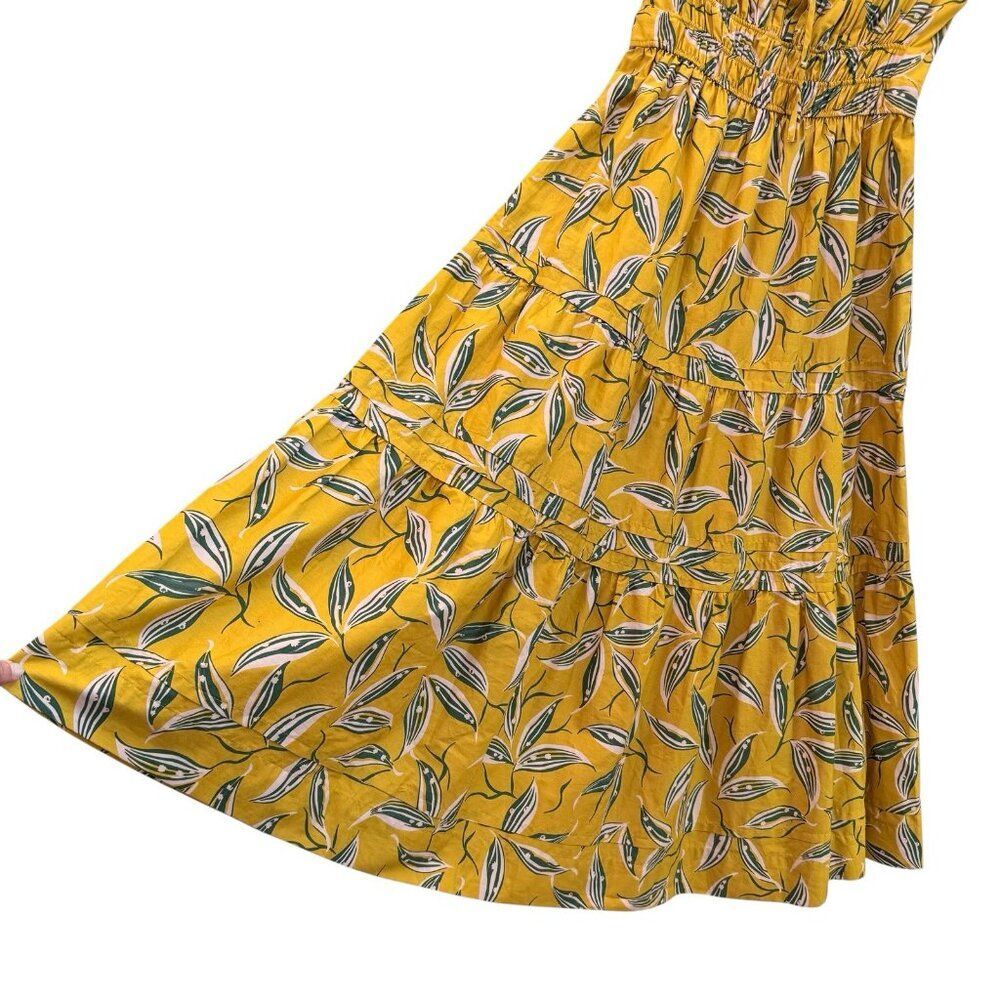 Anthropologie Yellow Strapless Floral Midi Dress - Picture 7 of 12